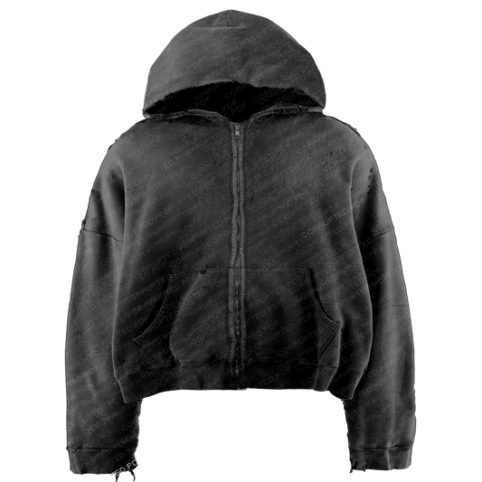Distressed Zip-Up