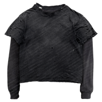 Distressed Double T Long-Sleeve