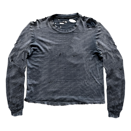 DISTRESSED WASHED LONG SLEEVE